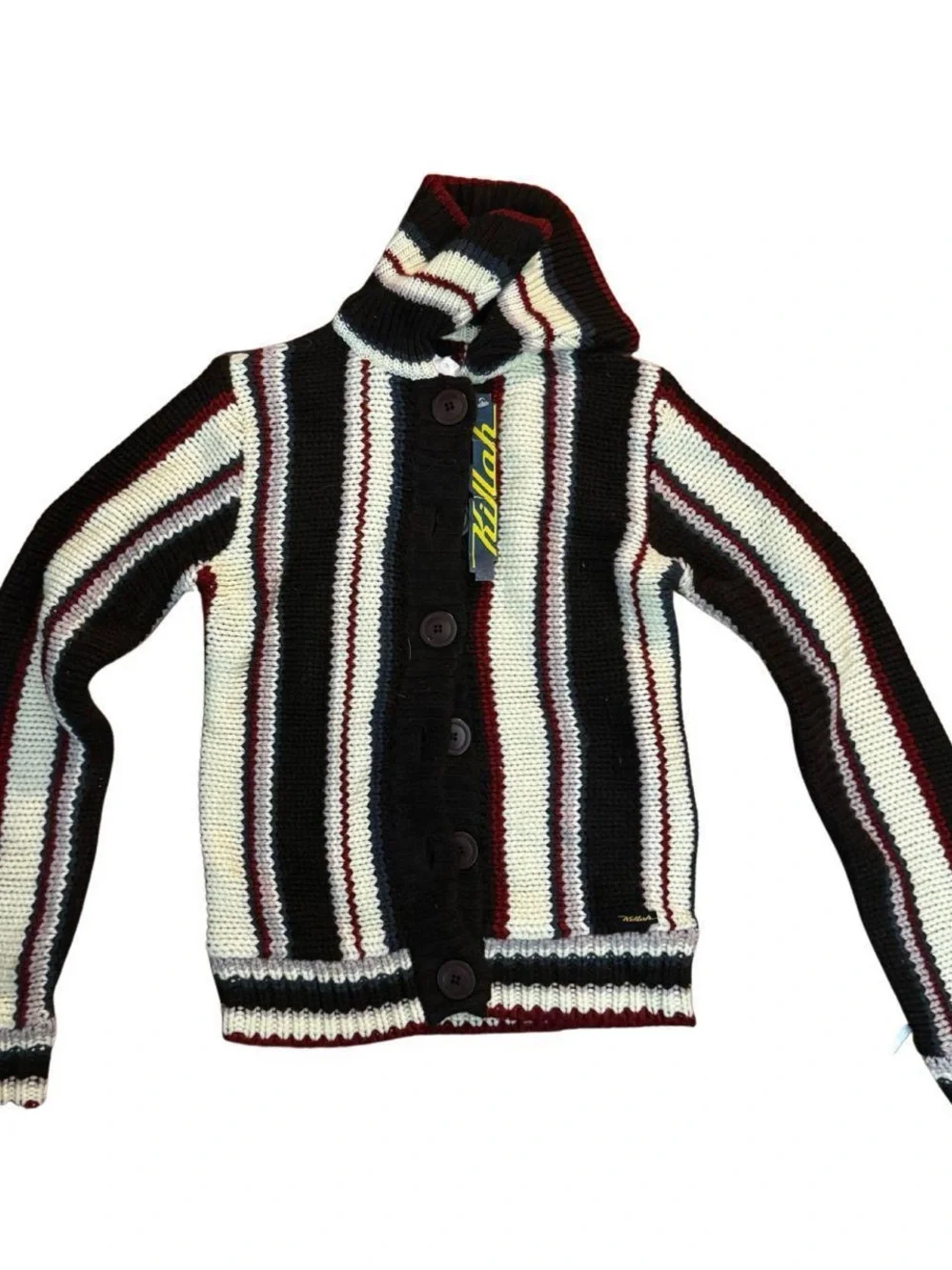 Killah by Miss Sixty Y2K Striped Chunky Knit Cardigan NWT Small